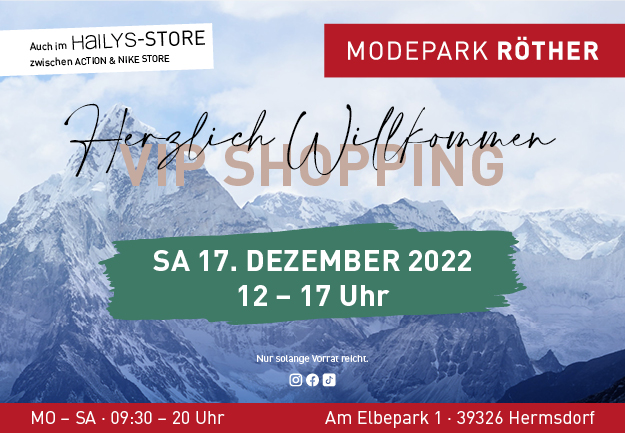 VIP-Shopping im Modepark Röther am 17. Dezember 22